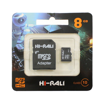 Карта пам'яті MicroSDHC 8Gb HI-RALI Class 10 (адаптер SD)
