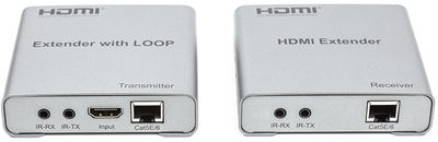 Удлинитель HDMI сигнала PowerPlant HDMI 4K/30hz до 100 м через CAT5E/6 loop-out (HDES12-LOOP) (CA912964)