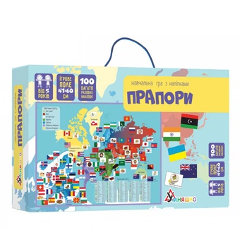 Обучающая игра "Флаги" УМНЯШКА KP-011 с многоразовыми наклейками