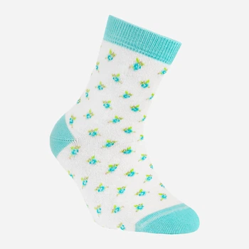 Детские носки хлопковые для девочек Conte Kids Tip-Top 5С-11СП 273 18 р Белые/Бледно-бирюзовые (4810226197073)