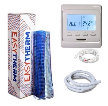 Тепла підлога EASYTHERM/200 нагрівальний двожильний мат 100Вт 0.5 м2 з програмованим терморегулятором в комплекті (VIT9001)