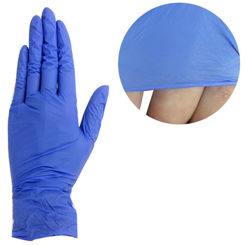 Перчатки нитриловые без талька - голубой, размер M, 100 шт (0056500)