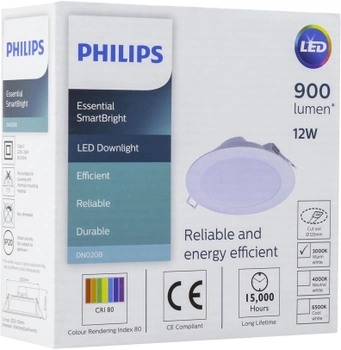 Стельовий світильник Philips DN020B 12 W 3000 К 220-240 W (911401715602)