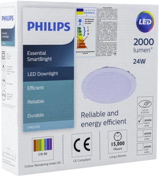 Стельовий світильник Philips DN020B 24 W 3000 К 220-240 W (911401715722)
