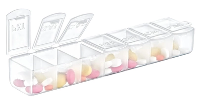 Органайзер для таблеток AKAY plastik, 7-секций, 15х3,5х2,5см, Турция, AK 558