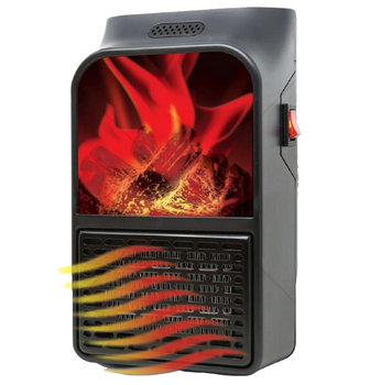 Портативный обогреватель с имитацией камина Flame Heater с пультом и LCD дисплеем, тепловентилятор 1000 Вт