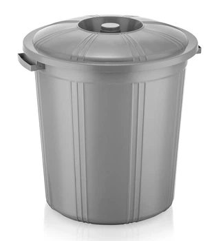 Бак для мусора круглый "Эко" с крышкой 90 л, AKAY Plastik,Турция, AK 272