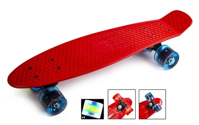 Скейт Penny Board 22" Червоний на LED колесах