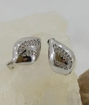 Серьги из серебра с куб. цирконами (3180.1)