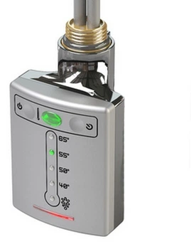 Электронагреватель в полотенцесушитель Cini QS с регулятором 30-60C, сенсорным экраном, хром (chrome) 600 Вт