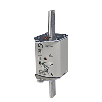 Запобіжник ETI NH-2C gG 100A 500V KOMBI 120kA 4185214 ножовий універсальний