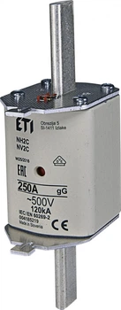 Запобіжник ETI NH-2C gG 250A 500V KOMBI 120kA 4185219 ножовий універсальний