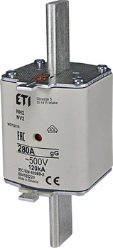 Запобіжник ETI NH-2 gG 280A 500V KOMBI 120kA 4185220 ножовий універсальний