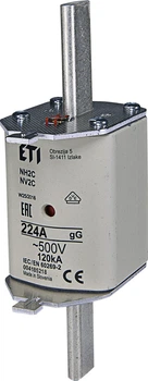 Запобіжник ETI NH-2C gG 224A 500V KOMBI 120kA 4185218 ножовий універсальний