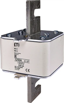 Запобіжник ETI NH-4 gL/gG 1250A 500V для тримачів PK 4 120kA 4116106 ножовий універсальний