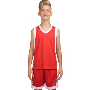 Форма баскетбольная детская майка и шорты LIDONG LD-8017T М Красный/Белый