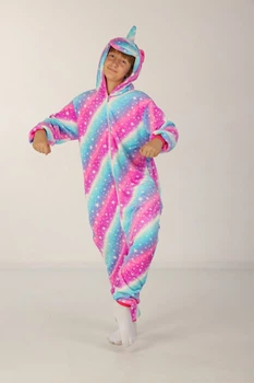 Пижама Кигуруми Слип Для Мальчиков Kigurumi Единорог со звездами полосатый 155-165 см. (2005/2)