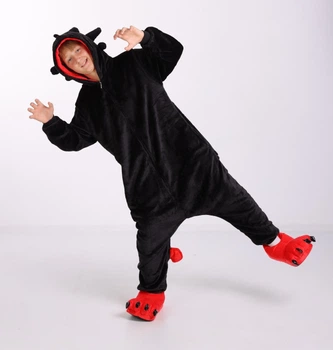 Пижама Кигуруми Слип Для Мальчиков Kigurumi Беззубик Ночная Фурия Дракон Черный 155-165 см. (2050)