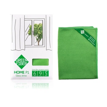 Серветка GreenWay Green Fiber HOME P1, Файбер для скла, зелений (06007)