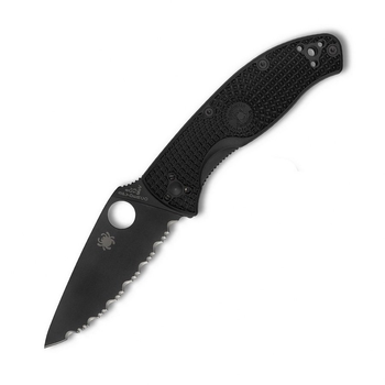 Карманный нож Spyderco Tenacious Black Blade FRN, серейтор (C122SBBK)