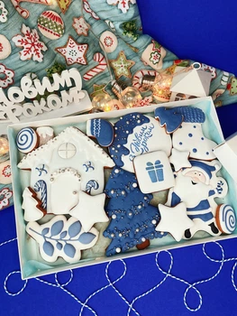 Имбирный пряник Sweets&joys Набор большой Новогодний№01 (20х30 см) 1 шт.