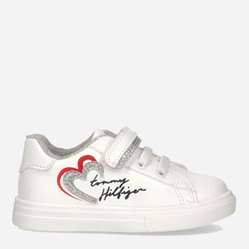 Детские кеды для девочек Tommy Hilfiger Juice Velcro T1A4-32132-1374X025 26 16.5 см Белый/Серебристый (8056380893703)