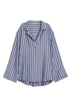 Блуза H&M S білий темно синя смужка 212634541