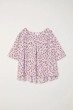 Блуза H&M 36 біло-рожевий квіти 212635049