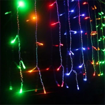 Электрическая светодиодная новогодняя гирлянда 2х2 м RGB водопад штора занавес звездопад LED мультик