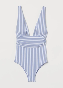 Купальник H&M 36 бело голубой полоска 26128117771