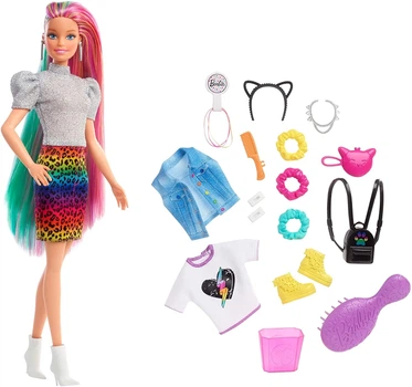 Кукла Barbie Leopard Rainbow Радужный леопард Блондинка (GRN81)