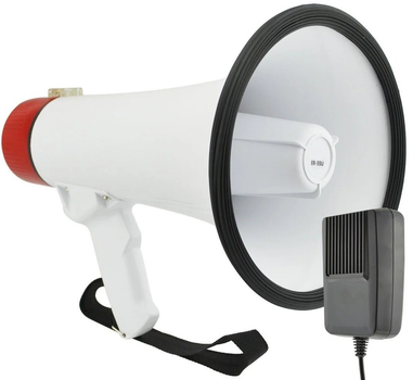 Гучномовець з мікрофоном Megaphone ER-55U 25 W Білий, рупор для посилення голосу (VS7001203)