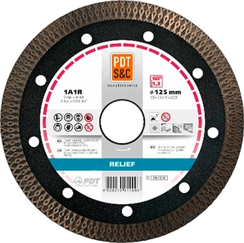 Алмазный круг универсальный PDT Relief 1A1R 125х1,4х10х22,2 (820204RLF)