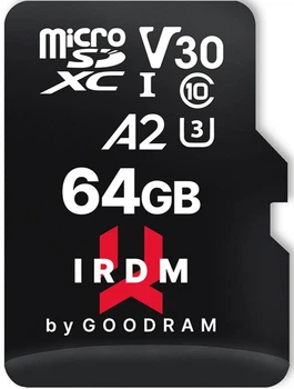 Карта пам'яті GoodRam IRDM microSDXC 64GB UHS I U3 A2 + ad (6736217)