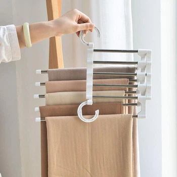 Вешалка органайзер для штанов 5в1 Белый (ВО-1001)