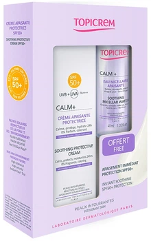 Набор Topicrem Успокаивающий защитный крем SPF 50+ 40 мл + Успокаивающая мицелярная вода 40 мл (3700281704402)