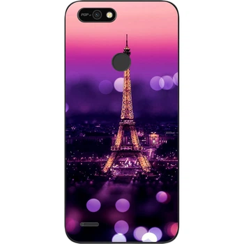 Силиконовый чехол SMTT для Tecno POP 2F с картинкой Париж ночью