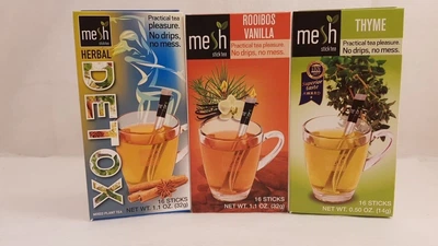 Упаковка чаю в стиках Mesh stics Detox, Ройбуш з ваніллю та чебрецем 48шт