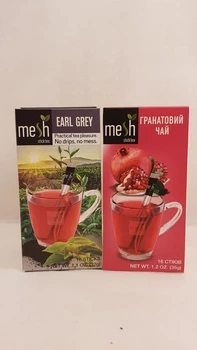 Упаковка чая в стиках Mesh stics гранатовый и бергамотом 32шт