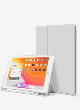 Силиконовый чехол обложка Transparent + Pencil Holder BBM1 для iPad 10.2" 2019/2020/2021 Серый