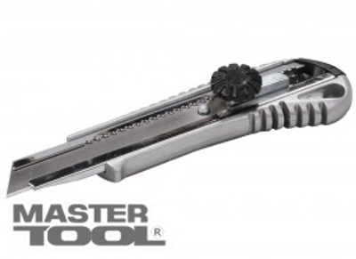 MasterTool Нож 18 мм металлический с направляющей винтовой замок, Арт.: 17-0198