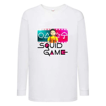 Лонгслив реглан Игра в Кальмара 0015 (Squid game) белый (SQD-0015 wh) 164 см