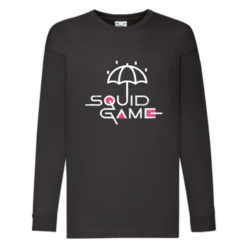 Лонгслив реглан Игра в Кальмара 0022 (Squid game) черный (SQD-0022 blc) 152 см
