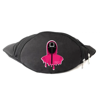 Сумка Бананка Игра в Кальмара 007 на пояс Cappuccino (sqd 007-black) черный