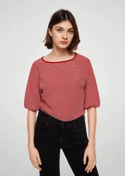 Джемпер Mango 23055627 красный в полоску M