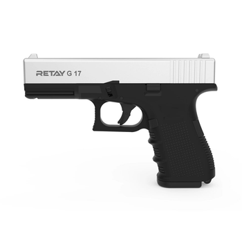 Пістолет стартовий Retay G17 сигнально-шумовий пугач під холостий патрон хром Ретай (X314209C)