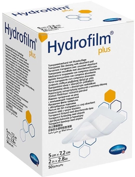 Повязка пленочная прозрачная с абсорбирующей подушечкой Hartmann Hydrofilm Plus 5 см х 7.2 см 50 шт (6857711)