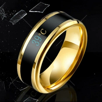Кольцо Термометр размер 20 мужское Termo Ring TR1 Gold