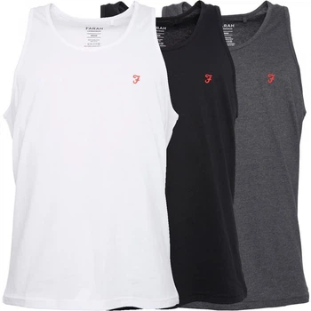 Майка Farah Kewell Three Pack Lounge Vests Black/White/Charcoal Marl Multi, L (48) (11402914)