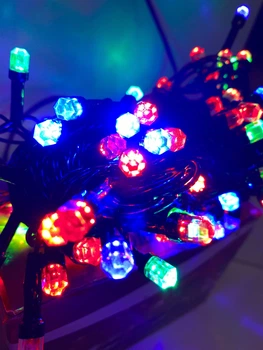 Светодиодная гирлянда рубин 300 LED большой кристалл 26 метров цветная